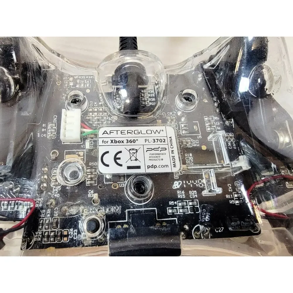 Xbox 360 Clear PDP Afterglow Wired Controller Model PL-3702 Breakaway